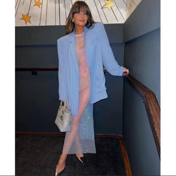 Zara Blue Rhinestone Dress - Picture 7 of 15